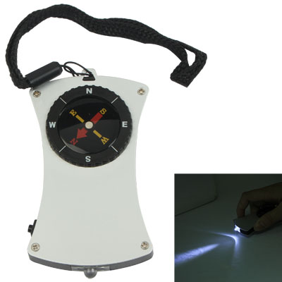 T7546 LED Hand-held Plastic Precise With a Small Flashlight Compass Navigation for Travel Camping - Click Image to Close